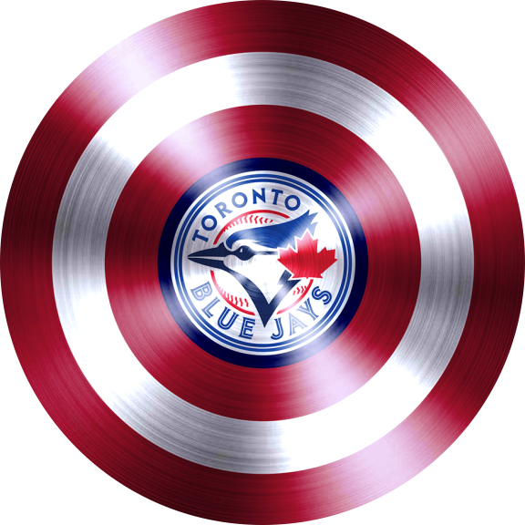 Captain American Shield With Toronto Blue Jays Logo vinyl decal